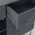 Clearance - Ripple Grey Wave Mango Wood 120cm Small Sideboard with Black Geometric Trim - 2 Doors - Brand New Item