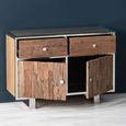 Clearance - Railway Sleeper Gass Top 105cm Small Sideboard - 2 Doors - Brand New Item