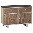 Clearance - Railway Sleeper Gass Top 105cm Small Sideboard - 2 Doors - Brand New Item