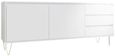 Monaco Sideboard - 2 Door - 3 Drawer - White