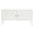 Academy Metal Small Sideboard - 2 Door - 118cm - White