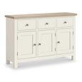 Modern Medium Sideboard - 120cm - 3 Door - White Painted