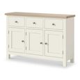 Modern Medium Sideboard - 120cm - 3 Door - White Painted