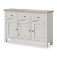Modern Large Sideboard - 120cm - 3 Door - Grey Painted