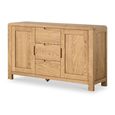 Thurlestone Curved Medium Sideboard - 2 Door - Oak - 130cm