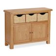 Salisbury Premium Small Sideboard - 2 Door - with Baskets - Oak - 110cm