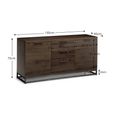 Brooklyn Sideboard - 150cm - 2 Door - Medium - Dark Oak