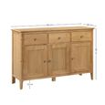 Cotswold Sideboard - 135cm - 3 Door - Medium - Oak