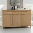 Dunmore Medium Sideboard - 120cm - 3 Door - Oak