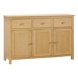 Arlington Medium Sideboard - 130cm - 3 Door - Oak
