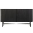 Clearance - Lucas Black Sideboard - 2 Door - 150cm - Medium - Fluted Curved - White Marble Top - FSS16584