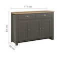 Highgate Medium Sideboard - 3 Door - Dark Grey Painted