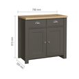 Highgate Small Sideboard - 2 Door - Dark Grey Painted