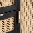 Noah Medium Sideboard - 150cm - 2 Door - Black and Rattan
