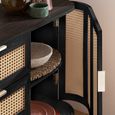 Noah Medium Sideboard - 150cm - 2 Door - Black and Rattan