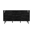 Noah Medium Sideboard - 150cm - 2 Door - Black and Rattan
