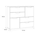 Sienna Sideboard - 2 Door - 4 Drawer - Wide - White Gloss