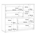 Sienna Sideboard - 2 Door - 4 Drawer - Wide - White Gloss