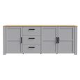 Bohol Sideboard - 3 Door - 3 Drawer - Extra Large - Grey