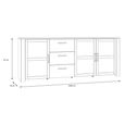 Bohol Sideboard - 3 Door - 3 Drawer - Extra Large - Grey