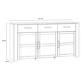 Bohol Sideboard - 3 Door - 3 Drawer - Large - Grey
