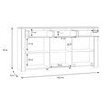 Bohol Sideboard - 3 Door - 3 Drawer - Large - Grey