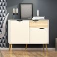 Oslo Sideboard - 2 Door - 1 Drawer - Small - White and Oak