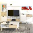 Oslo Sideboard - 2 Door - 1 Drawer - Small - White and Oak