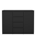 Naia Sideboard - 2 Door - 4 Drawer - Medium - Black
