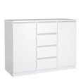 Naia Sideboard - 2 Door - 4 Drawer - Medium - White High Gloss