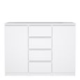 Naia Sideboard - 2 Door - 4 Drawer - Medium - White High Gloss