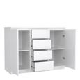 Naia Sideboard - 2 Door - 4 Drawer - Medium - White High Gloss