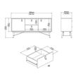 Ry Sideboard - 2 Door - 2 Drawer - Medium - Black