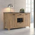 Rapallo Sideboard - 2 Door - 2 Drawer - Large - Wine Rack - Oak