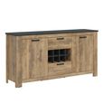 Rapallo Sideboard - 2 Door - 2 Drawer - Large - Wine Rack - Oak
