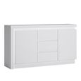 Lyon Sideboard - 2 Door - 3 Drawer - Medium - White High Gloss