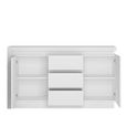 Lyon Sideboard - 2 Door - 3 Drawer - Medium - White High Gloss
