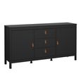 Barcelona Sideboard - 2 Door - 3 Drawer - Medium - Black