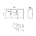 Barcelona Sideboard - 2 Door - 3 Drawer - Medium - Black