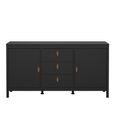 Barcelona Sideboard - 2 Door - 3 Drawer - Medium - Black
