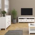 Barcelona Sideboard - 2 Door - 3 Drawer - Medium - White