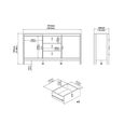 Barcelona Sideboard - 2 Door - 3 Drawer - Medium - Jackson Hickory Oak
