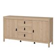 Barcelona Sideboard - 2 Door - 3 Drawer - Medium - Jackson Hickory Oak