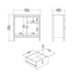 Madrid Sideboard - 2 Door - 1 Drawer - Small - White