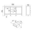 Madrid Sideboard - 2 Door - 3 Drawer - Medium - White