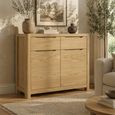 Stockholm Compact Sideboard - 2 Door 2 Drawer - Oak