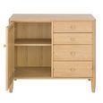 Clearance - Capena Small Sideboard - 1 Door 4 Drawer - Oak - A569