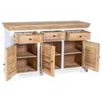 Alfie Sideboard - 3 Door - Medium - 140cm - White - Mango Wood