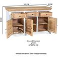 Alfie Sideboard - 3 Door - Medium - 140cm - White - Mango Wood