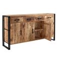 Cosmo Sideboard - 4 Door 4 Drawer - Extra Large - Industrial Style - Wooden and Metal